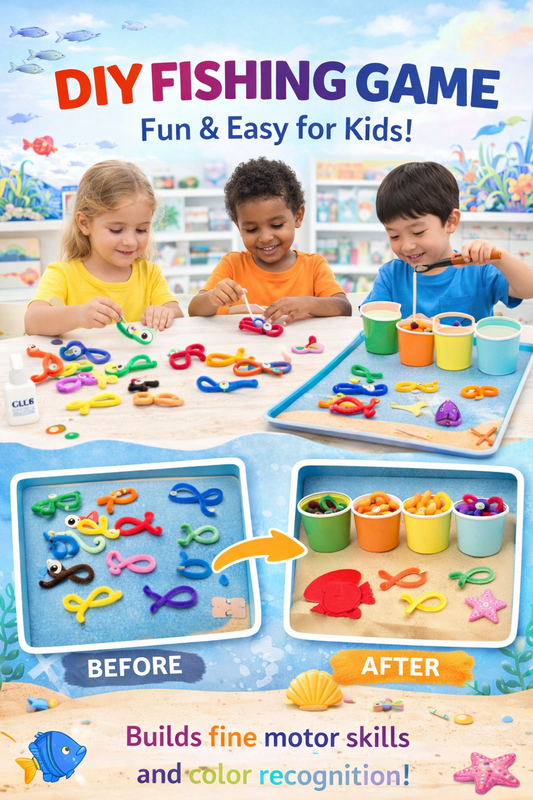 Cutykids DIY Fishing Game Kit – Creative Pipe Cleaner Craft & Sensory Play Set for Toddlers & Kids