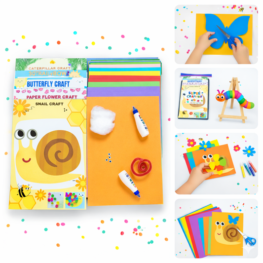 DIY Paper Craft Kit for Kids – 5-in-1 Creative Activity Set (Butterfly, Caterpillar, Snail & More) – Perfect Birthday Return Gift