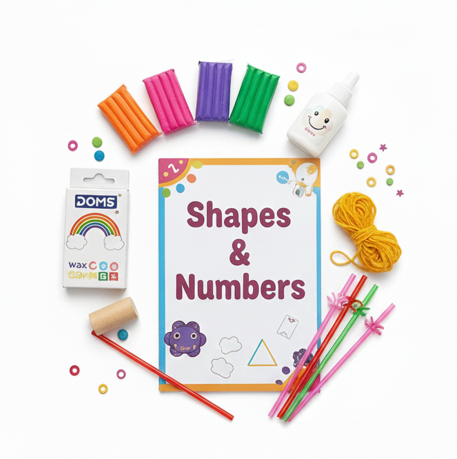 Shapes & Numbers DIY Craft Kit – 8-in-1 Educational Activity Box for Toddlers & Kids (Ages 3+)