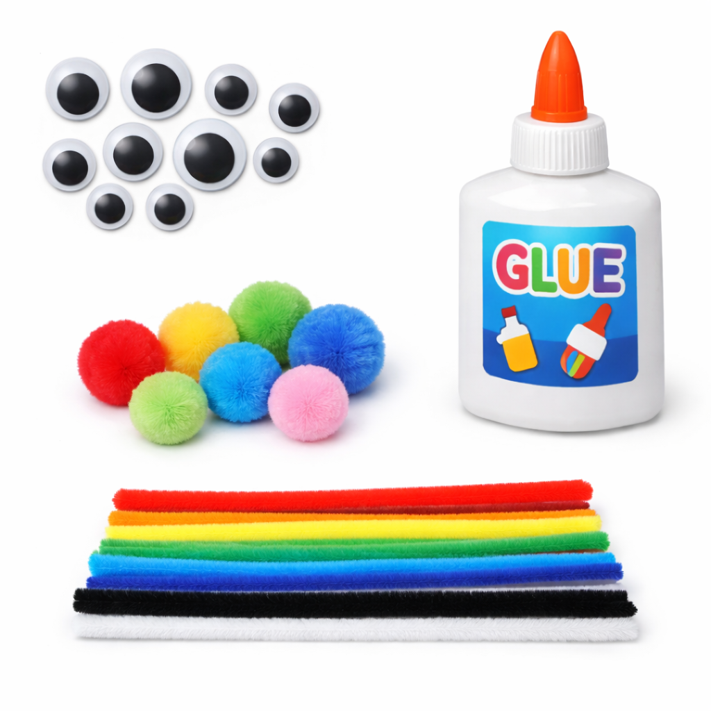 Cutykids DIY Monster Stick Puppets – Easy Ice Cream Stick Craft Kit for Kids