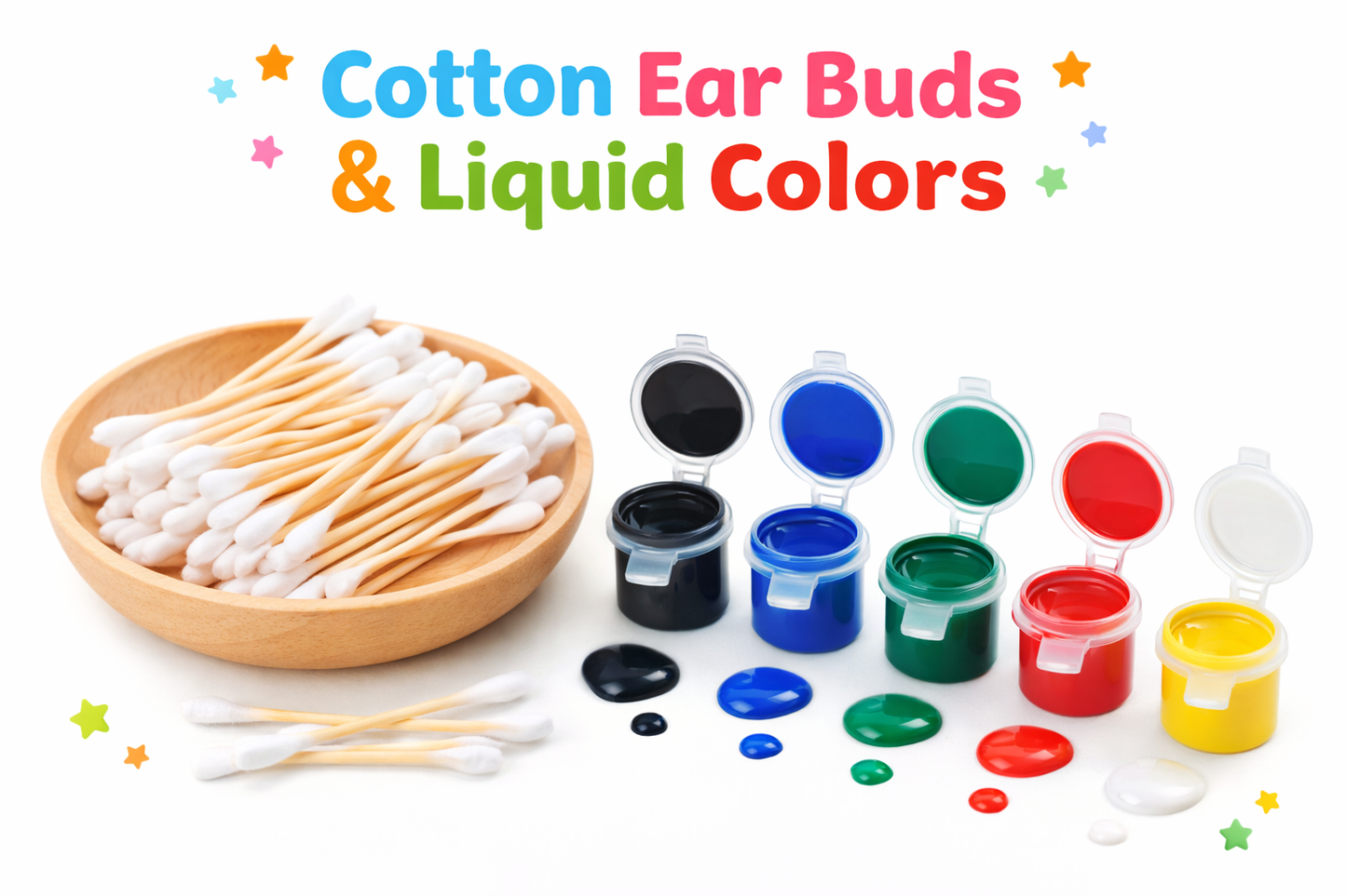 Cutykids Q-Tip Painting Kit – Creative Dot Art Set for Toddlers & Kids (Includes Liquid Colors & Cotton Buds)