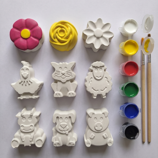 Little Artist Mould Painting Kit – DIY Creative Art & Craft Set for Kids | Pack of 10 | Perfect Birthday Return Gift for Kids