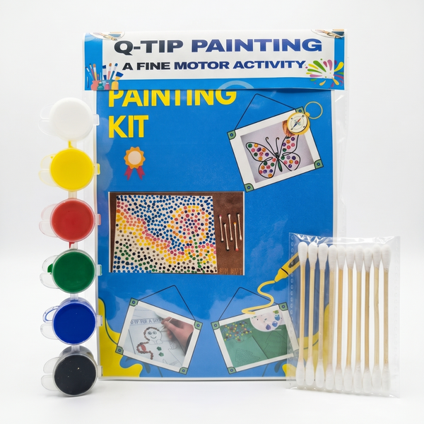 Q-Tip Painting Kit – Creative Dot Art Set for Toddlers & Kids (Includes Liquid Colors & Cotton Buds)