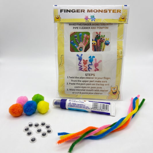 DIY 5 Finger Monster Kit – Easy Ice Cream Stick Craft Kit for Kids