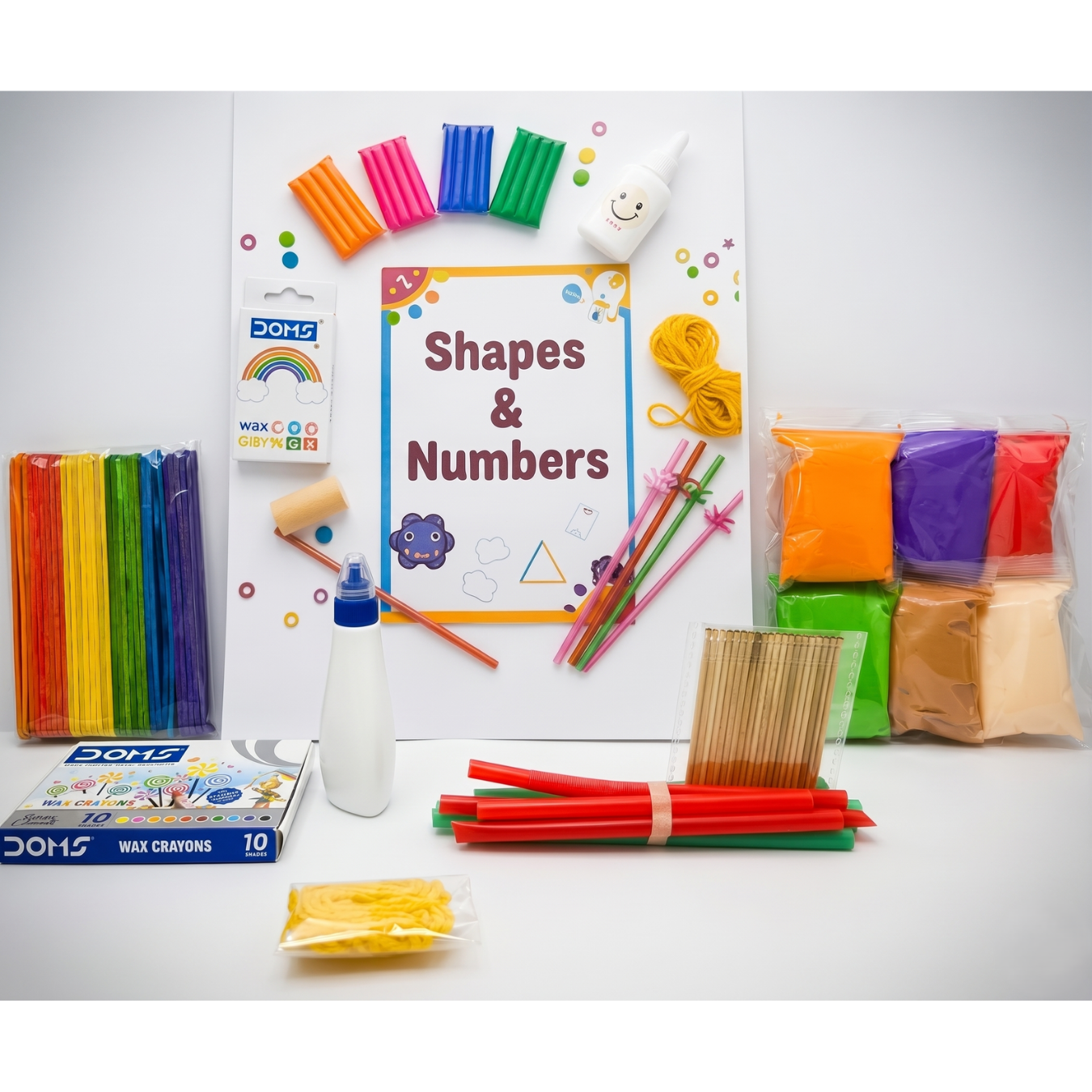 Shapes & Numbers DIY Craft Kit – 8-in-1 Educational Activity Box for Toddlers & Kids (Ages 3+)