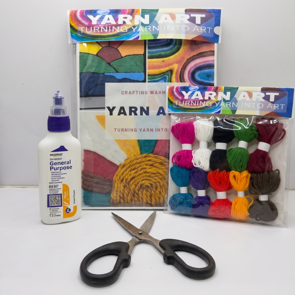 Premium Yarn Art Craft Kit – DIY Texture Painting & Weaving Set for Kids – Fun & Easy Creative Activity for Boys & Girls