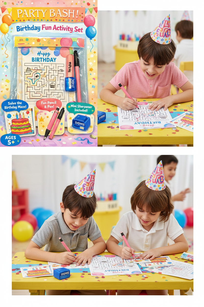 Cutykids Party Bash! Birthday Maze Activity Set – Fun Return Gift for Kids (Ages 5+)