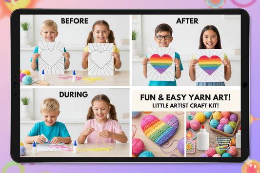 Cutykids Premium Yarn Art Craft Kit – DIY Texture Painting & Weaving Set for Kids – Fun & Easy Creative Activity for Boys & Girls
