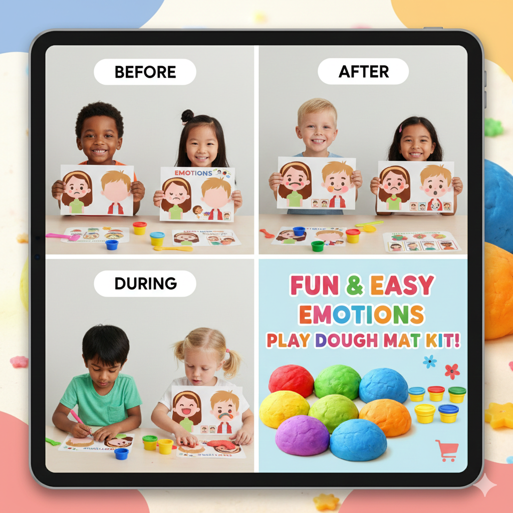 Cutykids Ultimate Educational Play Dough Mat Kit – Interactive Learning & Sensory Fun for Kids