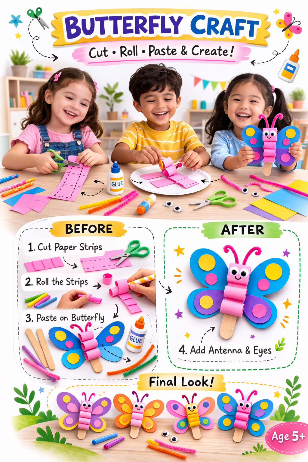 Cutykids 3-in-1 Ultimate Activity Kit Combo: STEM Engineering, Peg Painting & Paper Craft Set