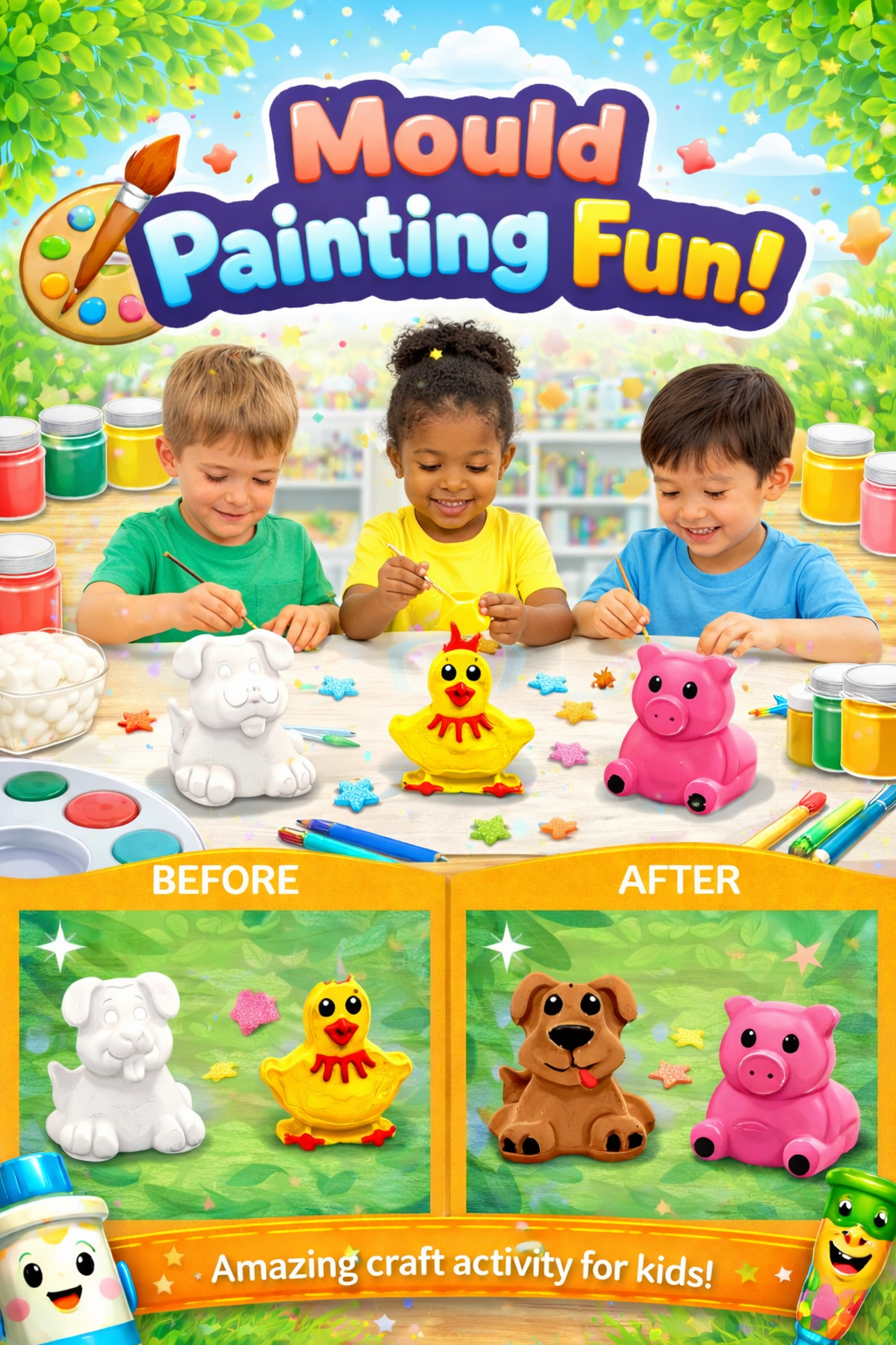 Cutykids Little Artist Mould Painting Kit – DIY Creative Art & Craft Set for Kids