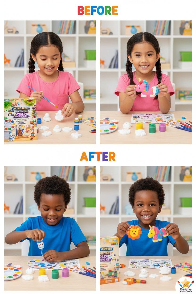 Cutykids Little Artist Magnetic Mold Painting Kit – All-in-One DIY Art & Craft Set