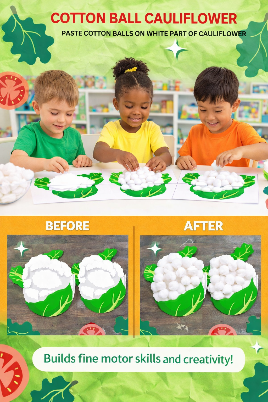 Cuty Kids Vegetable Garden DIY Craft Kit – 5-in-1 Sensory Art & Painting Set for Toddlers & Kids (Perfect Birthday & Return Gift)