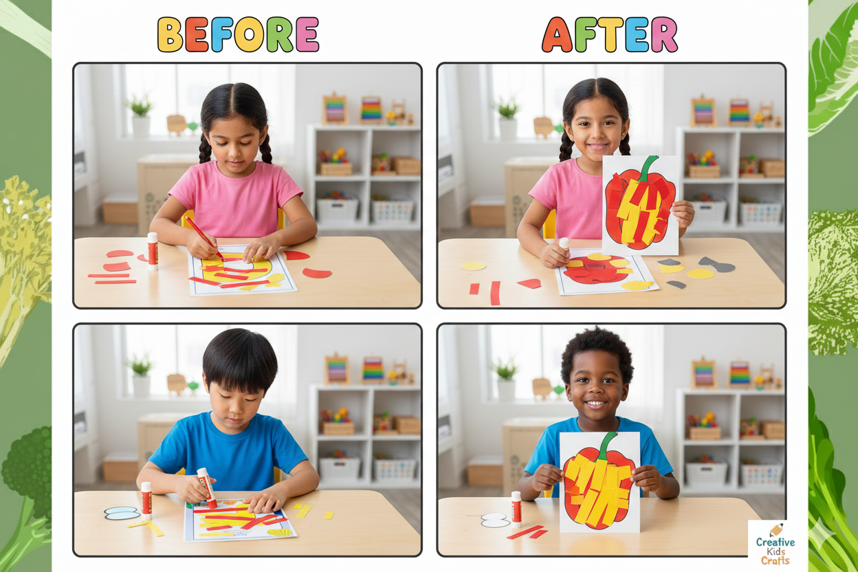 Cuty Kids Vegetable Garden DIY Craft Kit – 5-in-1 Sensory Art & Painting Set for Toddlers & Kids (Perfect Birthday & Return Gift)