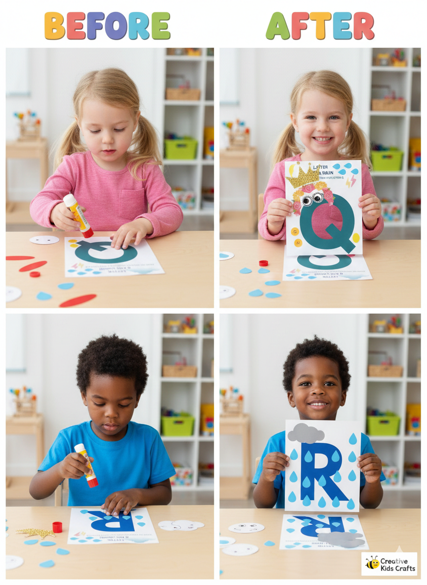 Cuty Kids Alphabet Craft Adventure Kit – DIY Cut & Paste Learning Set for Preschoolers (Complete Activity Box)