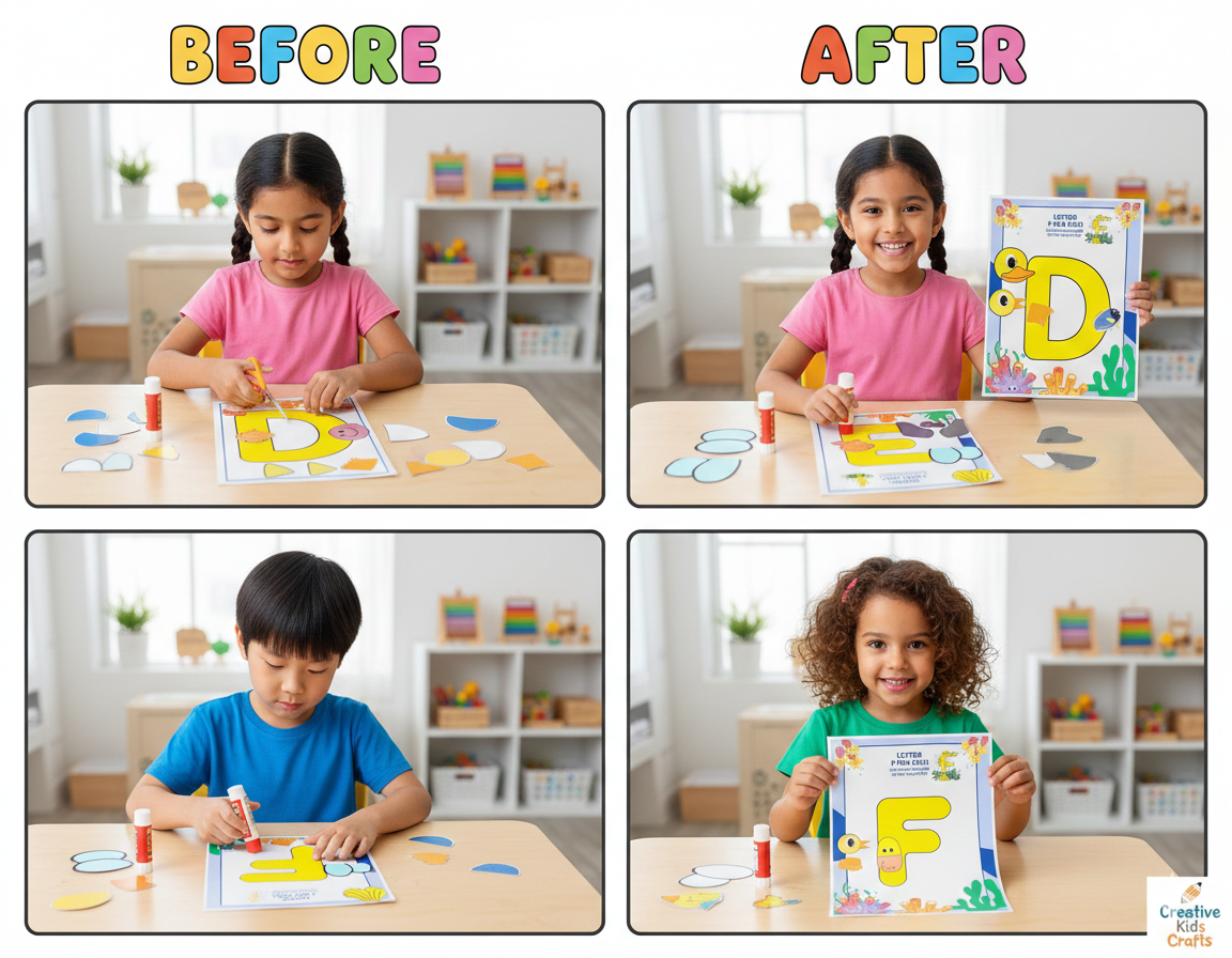 Cuty Kids Alphabet Craft Adventure Kit – DIY Cut & Paste Learning Set for Preschoolers (Complete Activity Box)