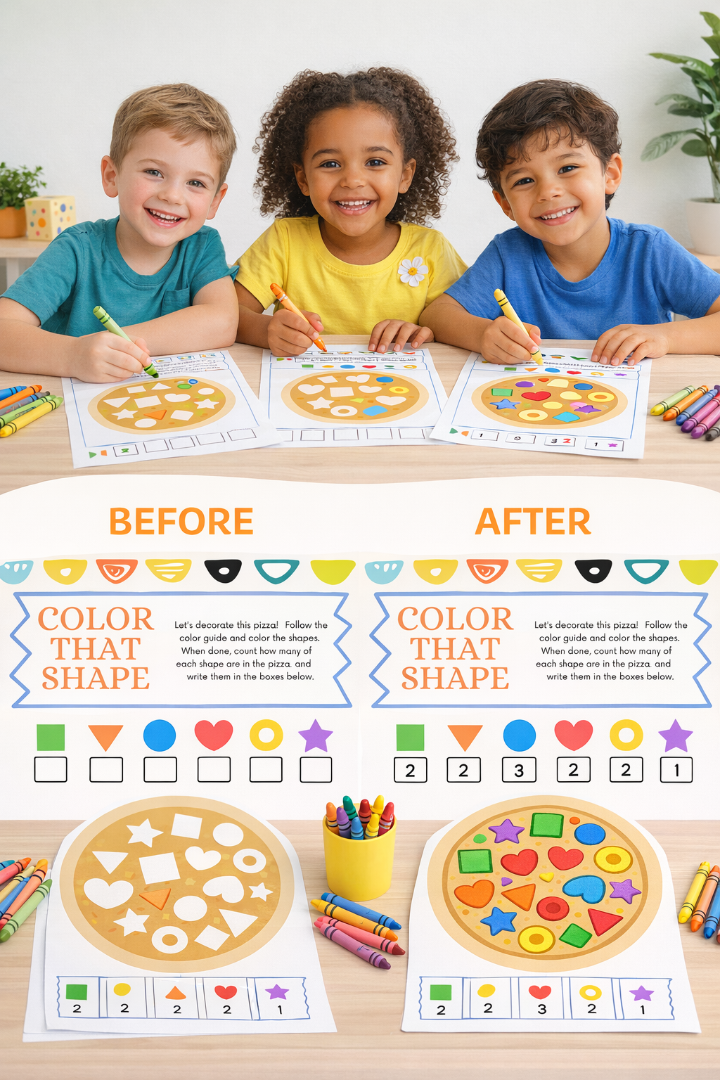 CutyKids Shapes & Numbers DIY Craft Kit – 8-in-1 Educational Activity Box for Toddlers & Kids (Ages 3+)