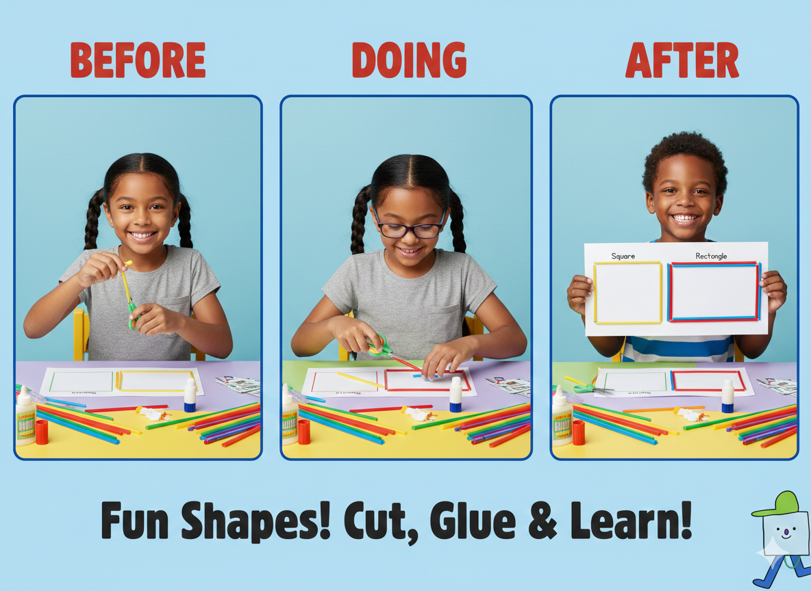 CutyKids Shapes & Numbers DIY Craft Kit – 8-in-1 Educational Activity Box for Toddlers & Kids (Ages 3+)