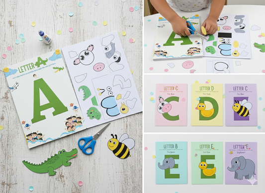 Cuty Kids Alphabet Craft Adventure Kit – DIY Cut & Paste Learning Set for Preschoolers (Complete Activity Box)