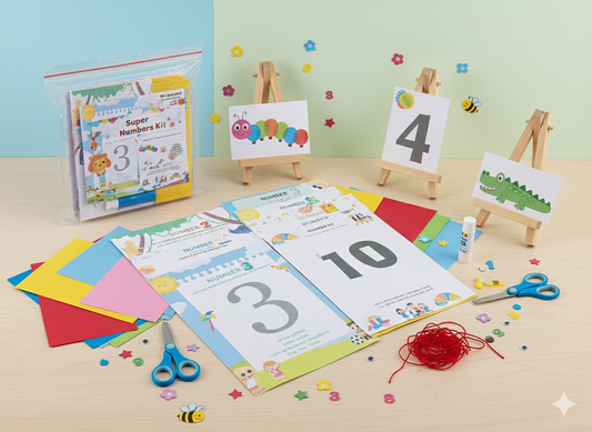 Cuty Kids Super Numbers Craft Kit – DIY Early Learning Activity Set for Preschoolers (Numbers 1-10)