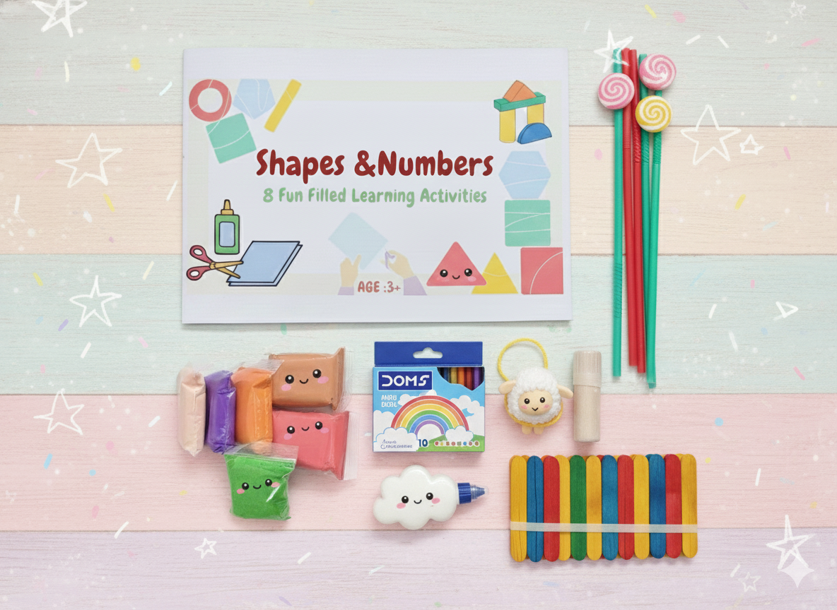 CutyKids Shapes & Numbers DIY Craft Kit – 8-in-1 Educational Activity Box for Toddlers & Kids (Ages 3+)