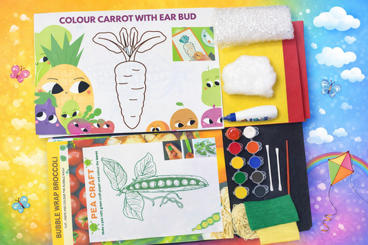 Cuty Kids Vegetable Garden DIY Craft Kit – 5-in-1 Sensory Art & Painting Set for Toddlers & Kids (Perfect Birthday & Return Gift)