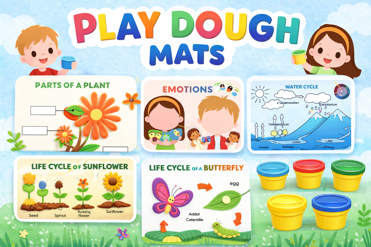 Cutykids Ultimate Educational Play Dough Mat Kit – Interactive Learning & Sensory Fun for Kids