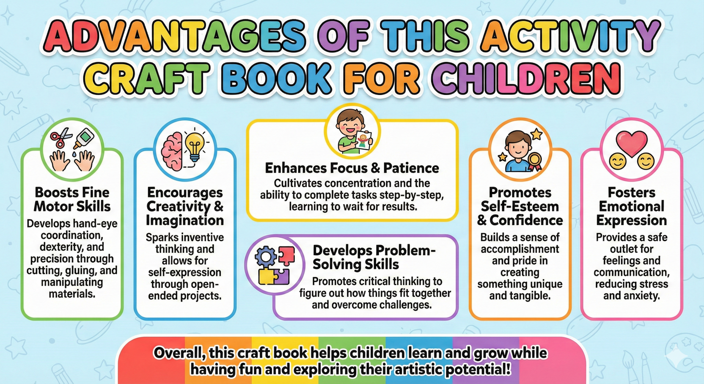 CutyKids Ultimate 6-in-1 DIY Art & Craft Activity Box – Creative Learning Kit for Kids with Paints, Crayons, and Multi-Craft Materials