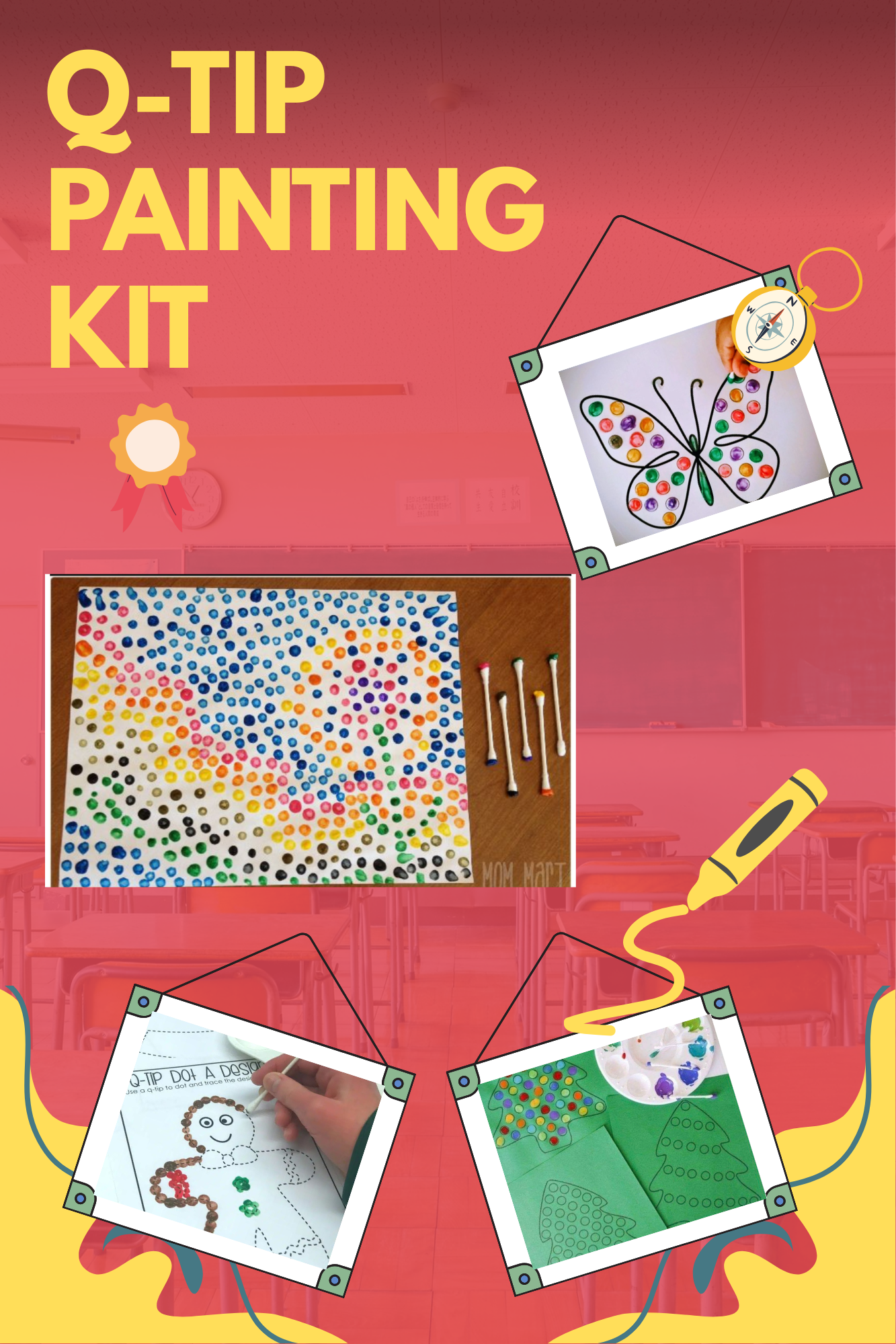 Cutykids Q-Tip Painting Kit – Creative Dot Art Set for Toddlers & Kids (Includes Liquid Colors & Cotton Buds)