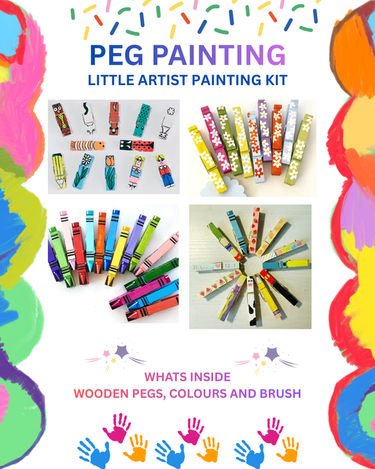 Cutykids Little Artist DIY Peg Painting Kit – Creative Wooden Craft Set