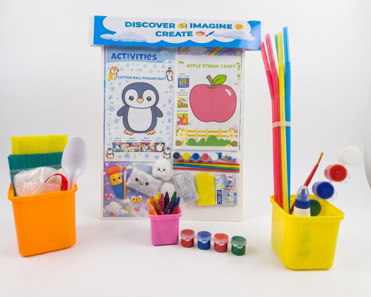Ultimate 6-in-1 DIY Art & Craft Activity Box – Creative Learning Kit for Kids with Paints, Crayons, and Multi-Craft Materials