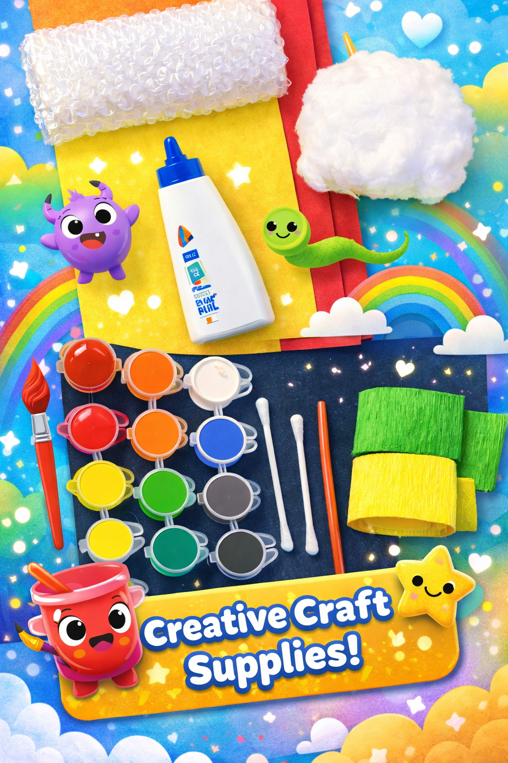 Cuty Kids Vegetable Garden DIY Craft Kit – 5-in-1 Sensory Art & Painting Set for Toddlers & Kids (Perfect Birthday & Return Gift)